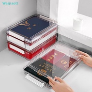 【Weijiaott】 Stackable Desktop File Storage Box A4 Document Organizer Box With Lid Cabinet Desk Paper