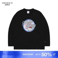 [ADLV X Hello Kitty] Artwork Long Sleeve T-Shirt Black - Oversized Fit Unisex T-Shirt acme de la vie