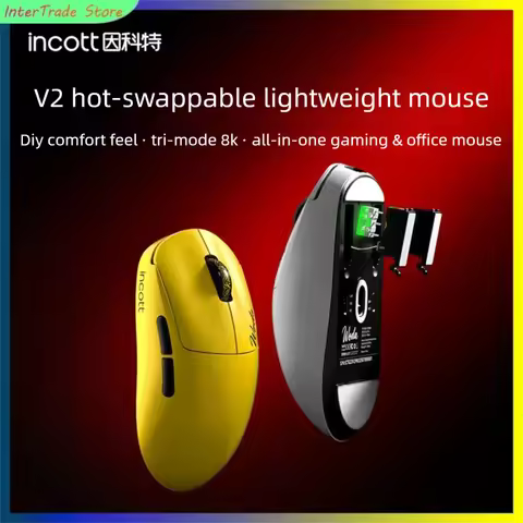 Incott G23 V2 SE Pro Ergonomic Wireless Gaming Mouse 8K Polling Hot Swappable Tri Mode Customizable 