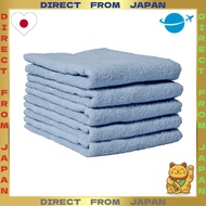 【DIRECT FROM JAPAN】hiorie Japanese-Made Face Towels Daily Towel 5-Pack Blue Senshu Towel