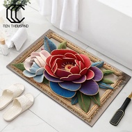Wheelchair Rug Slim Bathroom Rug 3d Flower Pattern Bathroom Floor Mat – Highly Absorbent Quick Dry N