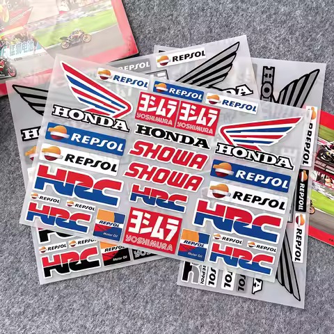 FOR HONDA HRC RACING WING Waterproof Reflective Scratch Cover Sticker Universal Decor Decal Car Moto