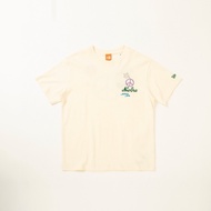 New Era Peace Logo Tay áo ngắn Nhật Bản đơn giản gió Cao Chi Fine Yarn Cotton Vintage Peace Pattern 