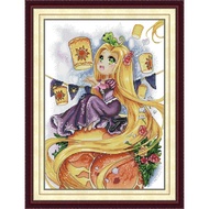 Joy Sunday Stamped Cross Stitch Ktis DMC Threads Chinese Cross Stitch Set DIY Needlework Embroidery Kit-Rapunzel