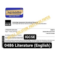Cambridge IGCSE 0486 Literature (English) Past Year [Question Paper + Mark Scheme]