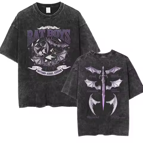 The Bat Boys Double Sided T Shirt Rhysand Cassian Azriel Apparel Washed Tshirts Men's Women's Fashio