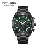 Solvil et Titus Modernist Chronograph Quartz in Green Dial and Black Stainless Steel Bracelet Men Watch W06-03265-007