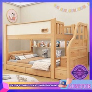 AUS Bunk Bed Solid Wood Thickened Loft Bed Children's Home Multi-functional High And Low Bed Double 