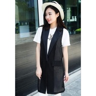 Celebre STAR Lassie Women's Korean Style Jumbo Mesh Mesh Top Blazer