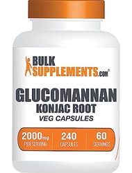 BulkSupplements.com Glucomannan Capsules - Konjac Root Extract, Soluble Fiber Supplements, Konjac Ro