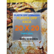 One Sheet & Glass Opp Plastic 20x20 - Sheet & Plain Opp Plastic 20 x 20 - 20 x 20 Opp Plastic Withou