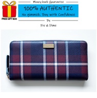 Kate Spade Laurel Way Travel Plaid Neda Large Zip Around Wallet (Comes with Kate Spade Gift Box)