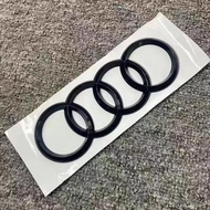AUDI A5 4 Ring logo ABS Black Car Hood Front Bonnet Grill Rear Trunk Emblem Badge Sticker A5 Mark Qu