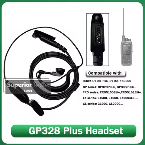 GP328 Plus Headset RT-880 Earpiece RT-880G Earphone Compatible with Motorola GP344R GL2000 GP339 PLU