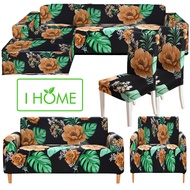 I Home Night Bloom Elastic Sofa Cover Set 1/2/3/4 Stretchable Seater with Case and Chair Cover Set