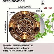 CIFbuy | Vintage Mandala Wall Art 7.87" Retro Aluminum Round Decor for Home Cafe