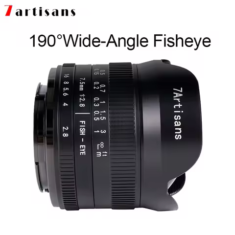 7artisans 7.5mm F2.8 Mark II Ultra Wide-Angle Fisheye Manual Lens for Sony E Fuji XF Nikon Z Micro M