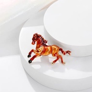 Retro Zodiac Horse Horse Brooch Tricolor Horse Brooch Oil Dripping Pentium Horse Pin Accessories Mal