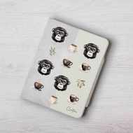 猴子 併色 客製名字 iPad殼筆槽翻蓋式保護套Air 5 mini 6 P