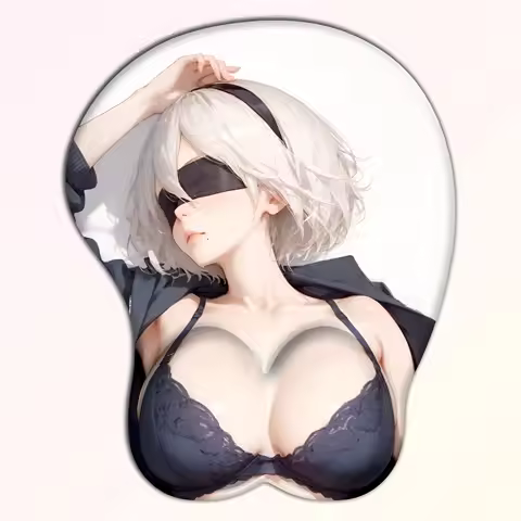 2B Nier Anime Cartoon Beauty 3D Mouse Pad Ergonomic Silicone Wrist Support Anti-Skid Lycra Fabric Pl