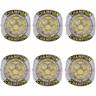 6 Pack Soccer Champion Rings Soccer Championship Trophy Rings Sport Award Gift Tournament League Win