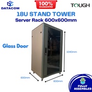TOUGH 18U Stand Tower Server Rack 19" (600W x 600D / 800D /1000D x 1040H) | Glass / Mesh Door + Tray