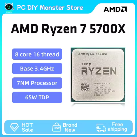 AMD New Ryzen 7 5700X R7 5700X 3.4GHz 8 Core 16 Thread CPU Processor 7NM L3=32M Socket AMD AM4 Gamin