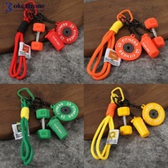 OKCATZONE 5 In 1 Fitness Keychains Barbell Weightlifting Keyring Silicone Weight Plate Detachable Pe