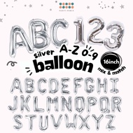 [Min 6pcs] 16 inch Number Balloon Silver Letter Balloon Alphabet Balloon 16inch Balloon Decoration