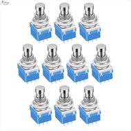 10PCS Guitar Effects Pedal Footswitch 3PDT Stomp Pedal Switch 9-Pin Locking Push Button Foot Switch