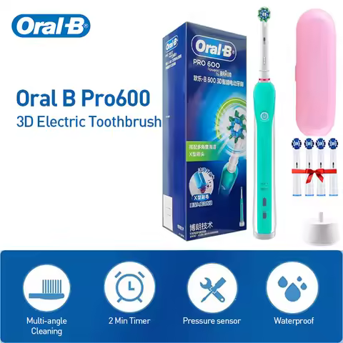 Oral B Electric Toothbrush Pro 600 Rechargeable Rotating Toothbrush Deep Clean Oral Care for Adults