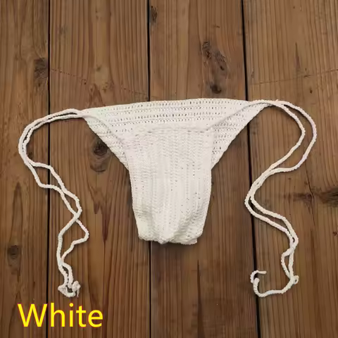Low Rise Swimwear Crochet Briefs Acrylic Swimwear Average Size Underwear Gstring Briefs Breathable L
