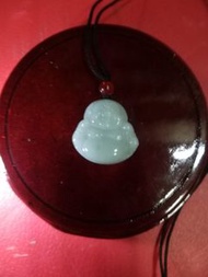 黃翡飄花_彌勒佛_翡翠項鍊/玉石項鏈Yellow Jade Flower_Maitreya Buddha_Jade Necklace/Jade Necklace