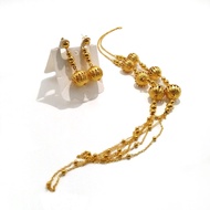 6EZT Accessories Dubai Women's Wedding Jewelry Ring Bead Set Necklace Jewelry Gold Plated