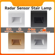 Recessed wall light, motion sensor light, corridor/staircase light, radar sensor, indoor wall lamp