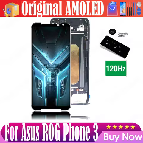 6.59''AMOLED Display For Asus ROG Phone 3 LCD Touch Panel For ROG 3 ASUS_I003D Digitizer Assembly Re