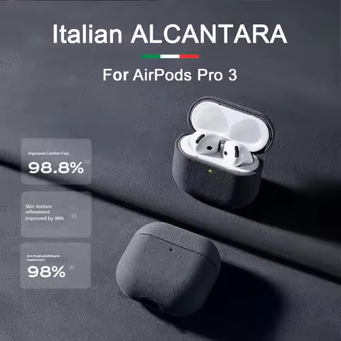 VEX ALCANTARA Leather Case For AirPods Pro 3 2 Pro3 Luxury Protective Case for AirPod 4 3 Pro2 Bluet