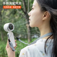 N607Handheld foldable neck-hanging mini fan High-speed turbocharged powerful digital display five-sp
