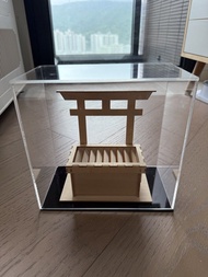 日本神社錢箱木模型 Wooden Miniature Shrine with Acrylic Case