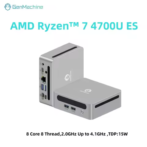 GenMachine AMD Ryzen 7 4700U ES Windows 11 8 Core 8 Thread 4.1GHz 15W MINI PC DDR4 WIFI6 RTL8852, BT