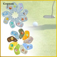 Gepnoo 9Pcs Golf Iron Headcovers Golf Iron Head Protectors Golfer with Number Letter Tags Equipment 