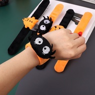 Halloween Snap Bracelet Kids Gifts Child Wrist Flannel Pumpkin Spider