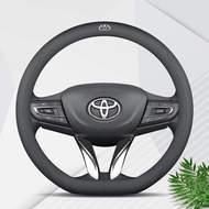 Sport Car Steering Wheel Cover Leather Anti-Slip For Toyota Vios Yaris Innova Avanza Fortuner CHR Ha