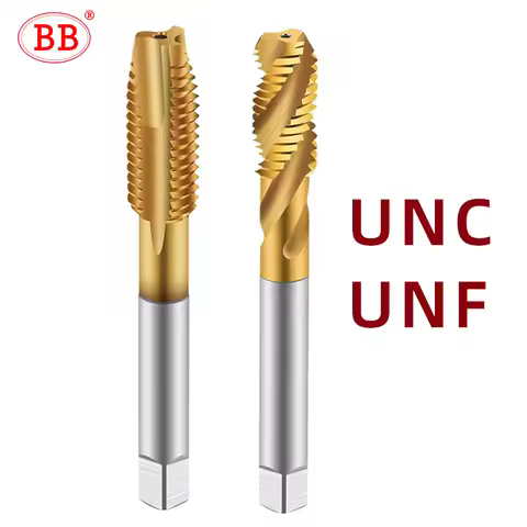 BB Inch Threading Tap HSS CO Spiral Straight Flute Fluteless UNC UNF TiN Coated Cobalt Machine Metal