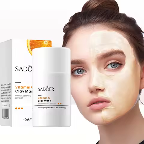 SADOER Vitamin C Solid Facial Mask Clay Mud Masks Stick Pore Cleaning Remove Blackhead Oil Control M
