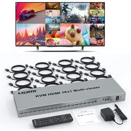 1080P HDMI KVM Multi Viewer Switch 16 in 1 out HDMI Multi-viewer USB KVM 2 4 6 8 16 Multi Screen Div