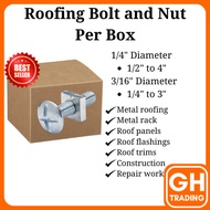 Rak Screw Nut Skru Besi Bolt Nut Skru Panjang Skru Nut Long Screw And Nut 1/4" 3/16" Per Box Kotak