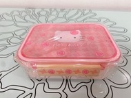 全新正品sanrio hello kitty   限量版 玫瑰造型 kitty   保鮮盒   便當盒