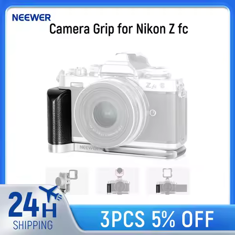 NEEWER Camera Grip for Nikon Z FC, Aluminum Alloy L Shaped Handgrip with Retro Leather Handle, For N