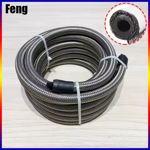 1M 3M 5M AN4 AN6 AN8 AN10 Universal Car Fuel Hose Oil Gas Line steel Braided Stainless Steel Radiato